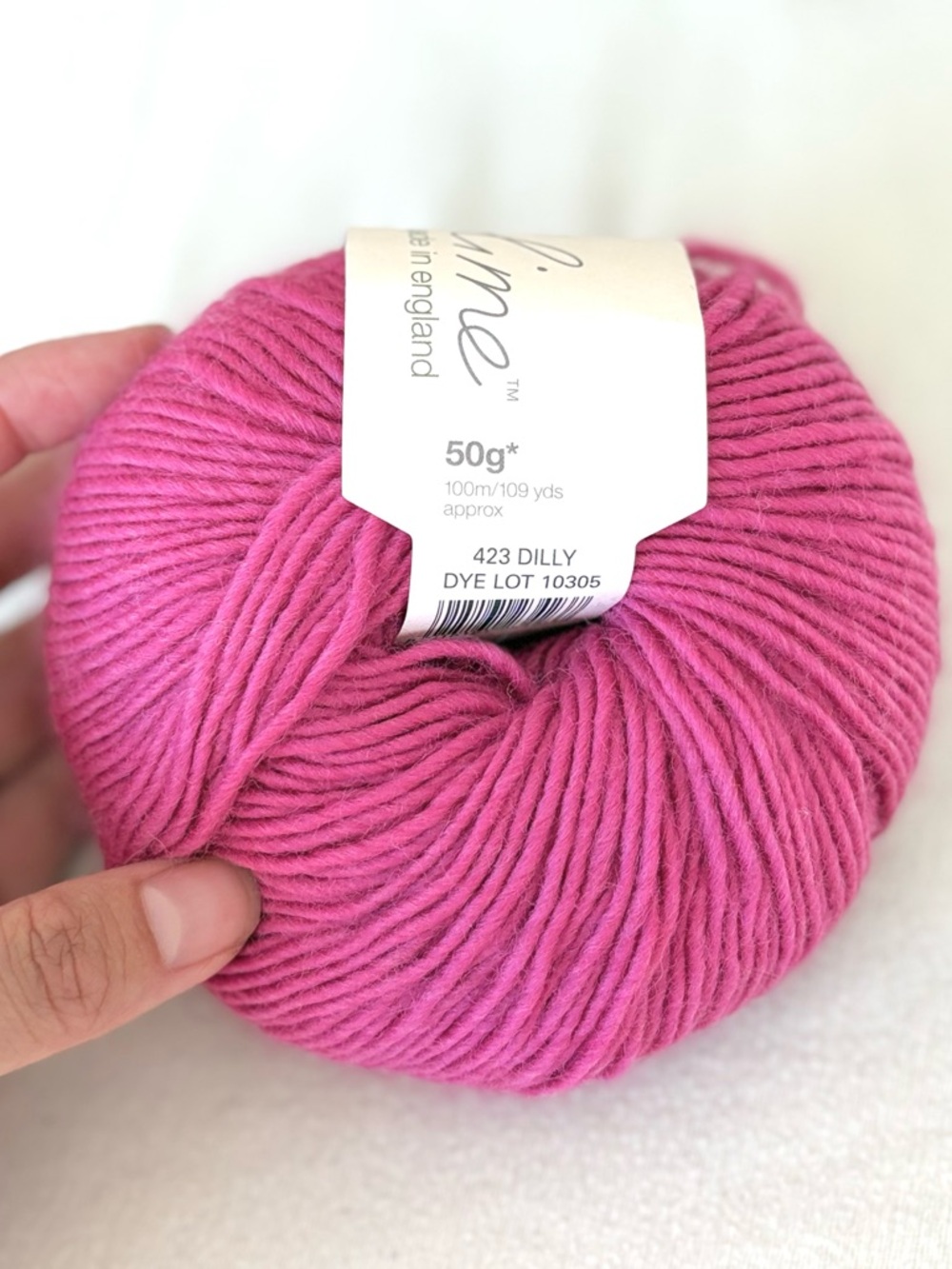 sublime extra fine merino wool cake - 50g us 8 aran pink dilly 423 nwt